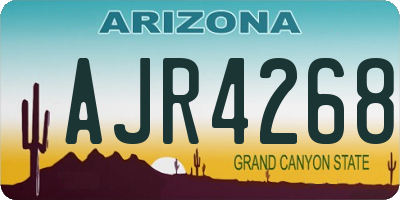 AZ license plate AJR4268