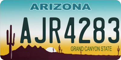 AZ license plate AJR4283
