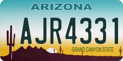 AZ license plate AJR4331
