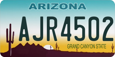AZ license plate AJR4502