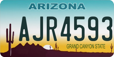 AZ license plate AJR4593