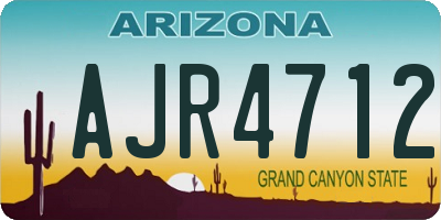 AZ license plate AJR4712