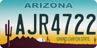 AZ license plate AJR4722