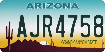 AZ license plate AJR4758
