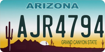 AZ license plate AJR4794