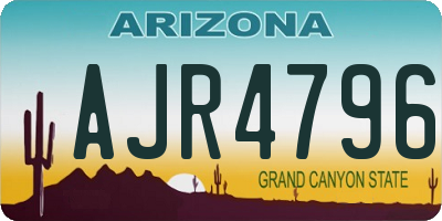 AZ license plate AJR4796