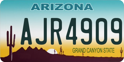 AZ license plate AJR4909
