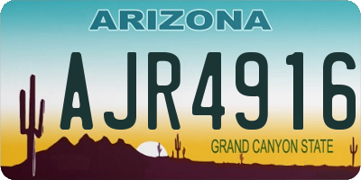 AZ license plate AJR4916