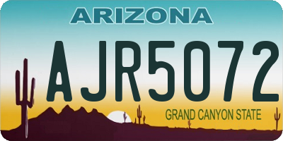 AZ license plate AJR5072
