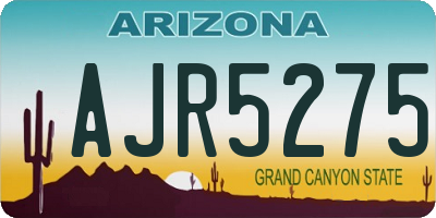 AZ license plate AJR5275
