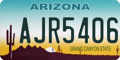 AZ license plate AJR5406