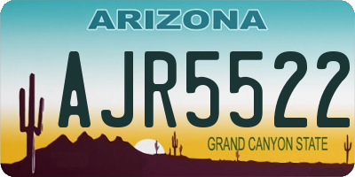 AZ license plate AJR5522
