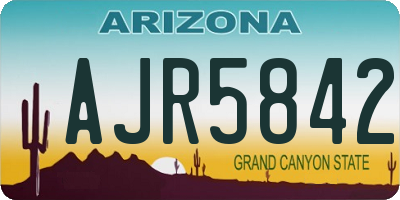 AZ license plate AJR5842