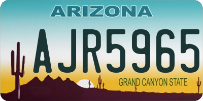 AZ license plate AJR5965