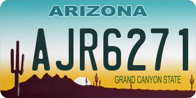 AZ license plate AJR6271