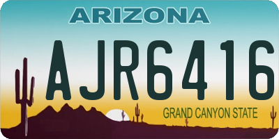 AZ license plate AJR6416