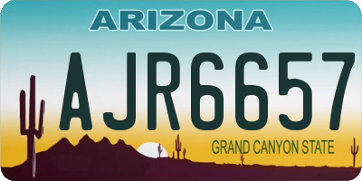 AZ license plate AJR6657