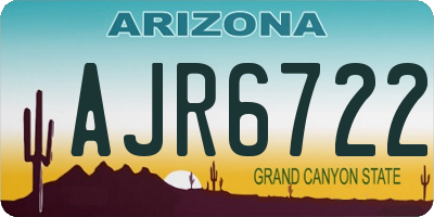 AZ license plate AJR6722