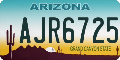 AZ license plate AJR6725