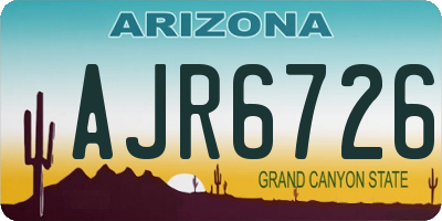AZ license plate AJR6726