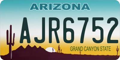 AZ license plate AJR6752