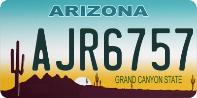 AZ license plate AJR6757