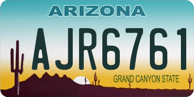 AZ license plate AJR6761