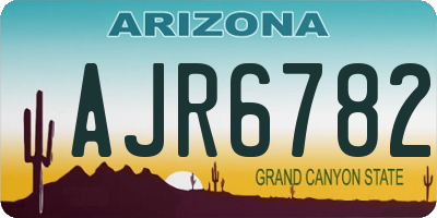 AZ license plate AJR6782