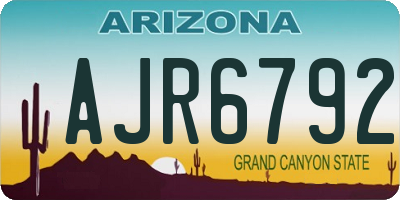 AZ license plate AJR6792