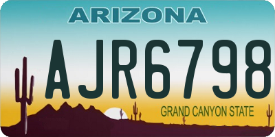 AZ license plate AJR6798