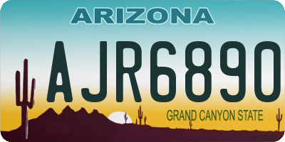 AZ license plate AJR6890