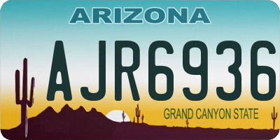 AZ license plate AJR6936