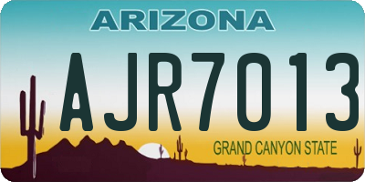 AZ license plate AJR7013