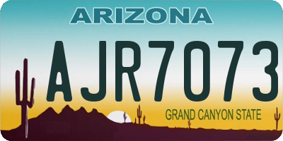 AZ license plate AJR7073