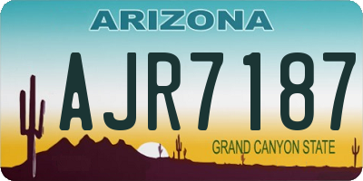 AZ license plate AJR7187