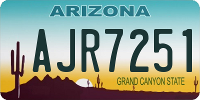 AZ license plate AJR7251