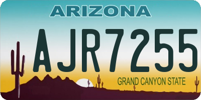 AZ license plate AJR7255