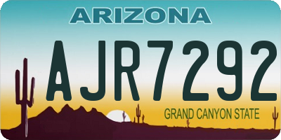 AZ license plate AJR7292