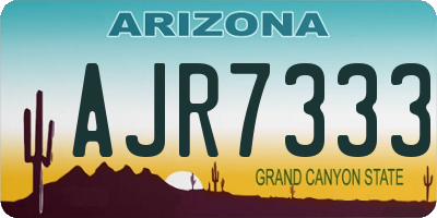 AZ license plate AJR7333