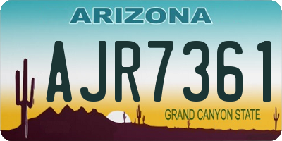 AZ license plate AJR7361
