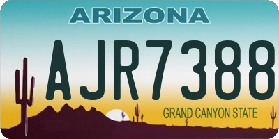 AZ license plate AJR7388