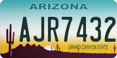 AZ license plate AJR7432