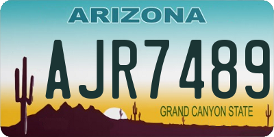 AZ license plate AJR7489