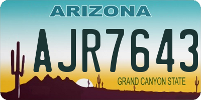 AZ license plate AJR7643
