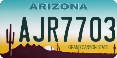 AZ license plate AJR7703