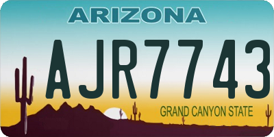 AZ license plate AJR7743