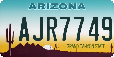 AZ license plate AJR7749
