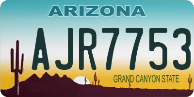 AZ license plate AJR7753