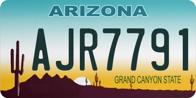 AZ license plate AJR7791