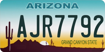 AZ license plate AJR7792